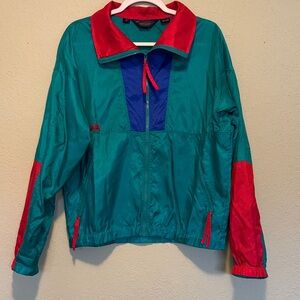 Columbia Men's Teal and Red Windbreaker Jacket